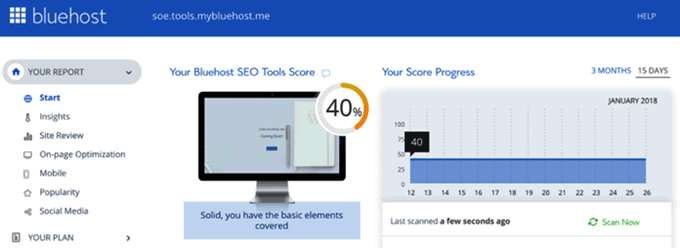 bluehost seo tools start review