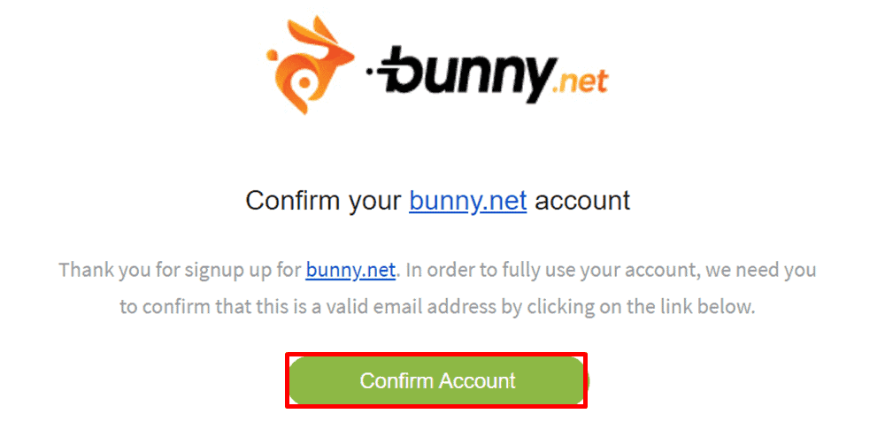 bunnycdn confirm email