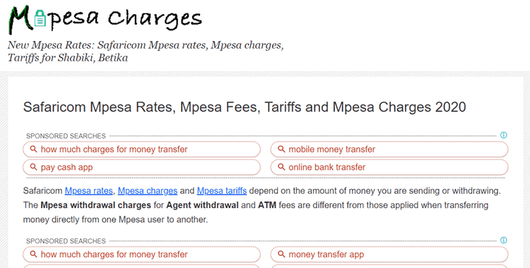 mpesa charges