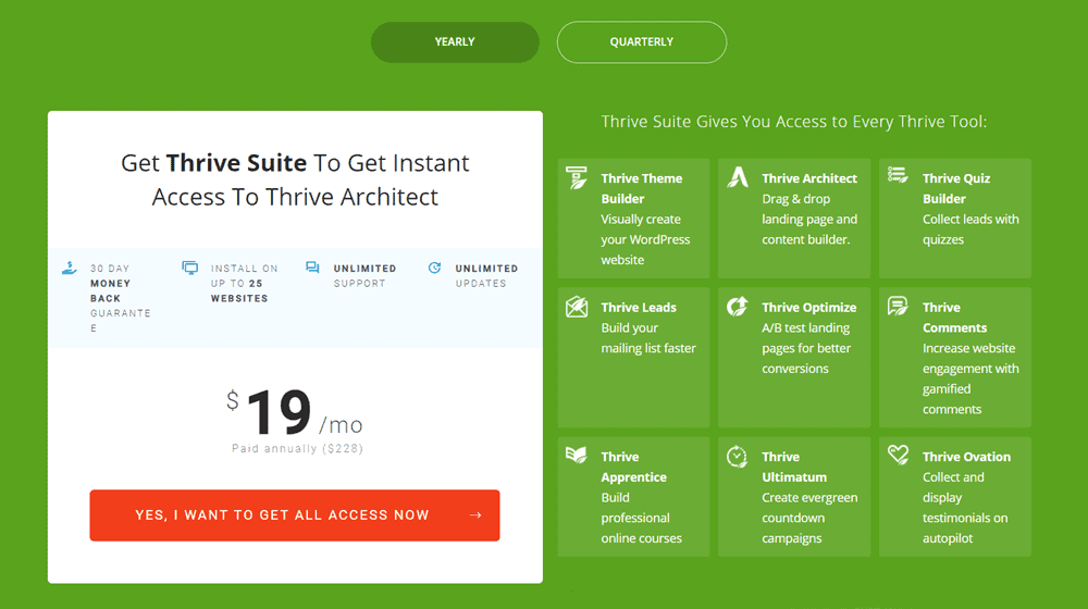 thrive architect pricing