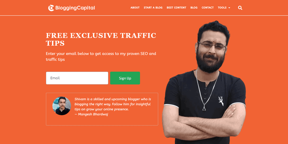 website examples blogging capital