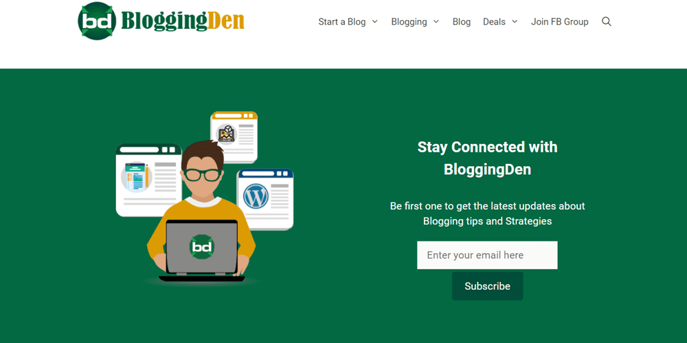 website examples blogging den